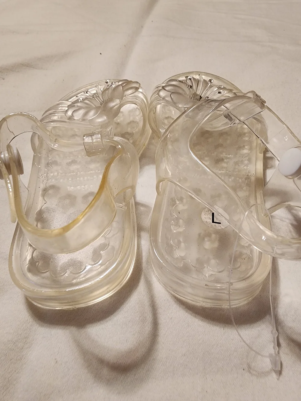 Clear Jelly Floral Sandals for girls size 9/10 - Transparent